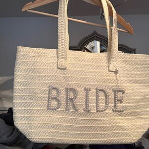 Chic Cream Bride Tote Bag